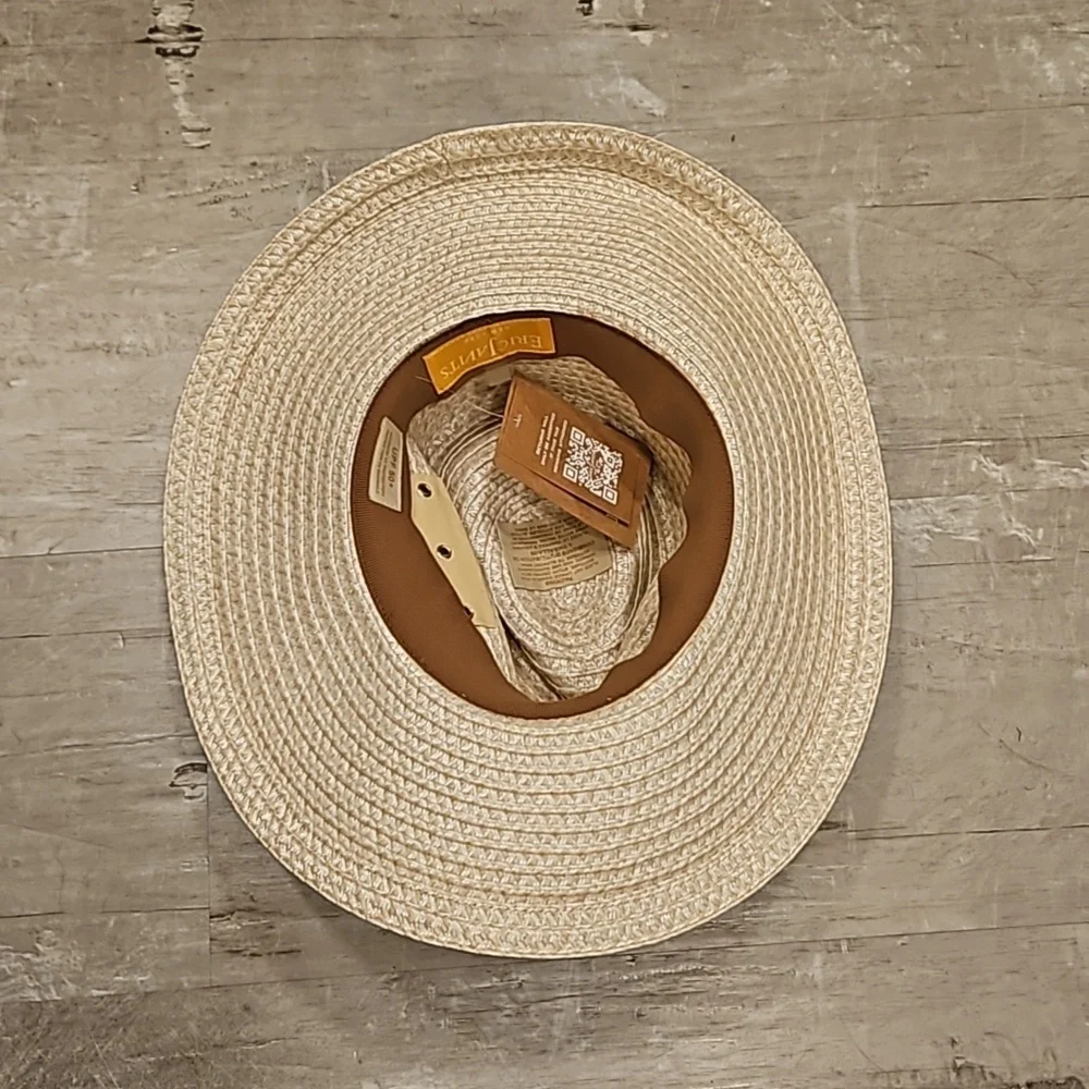 💕ERIC JAVITS💕 Sunshade Squishee Packable Straw Fedora Hat ~ OS Cream NWT - Picture 11 of 16